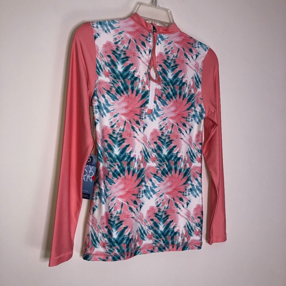Kyodan Swim Tropical Tie Dye Printed Rash Guard Size Small - Picture 9 of 16